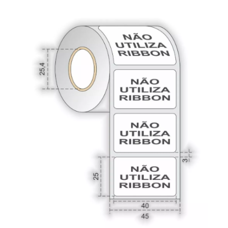ETIQUETA ADESIVA 40X25 PARA IMPRESSORA MINI 7MT
