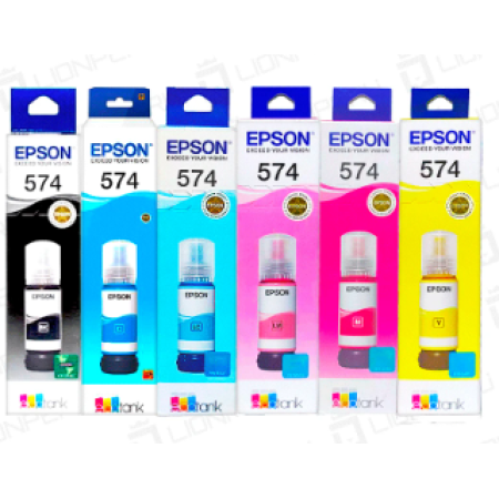 TINTA EPSON 574 PRETO/VER/AZUL/LC/AMAR/LM  (L8050)